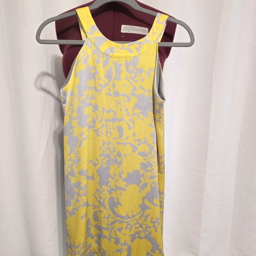 Francesca’s Yellow & Gray Sleeveless Mini Dress Women’s Size Small - Picture 5 of 6